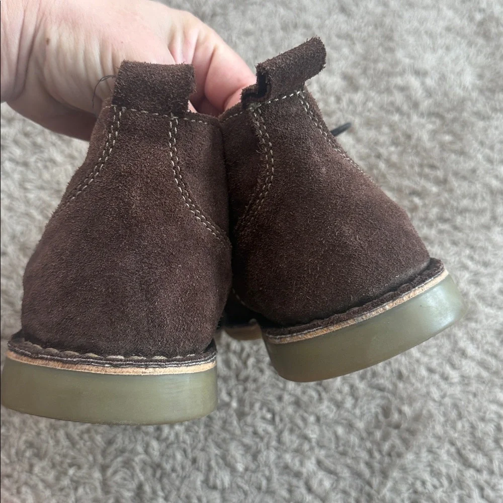 Crevo Men Brown Suede Memory Foam Lace-Up Chukka Boots Size 9.5